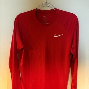 Nike Men's Bright Red Long Sleeve Tee
